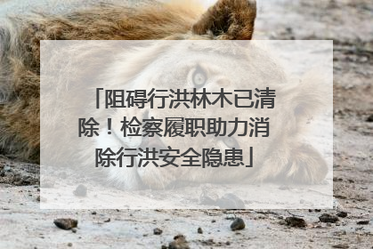 阻碍行洪林木已清除！检察履职助力消除行洪安全隐患