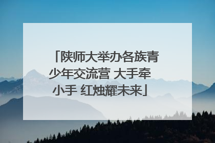 陕师大举办各族青少年交流营 大手牵小手 红烛耀未来