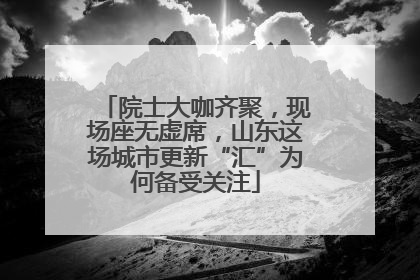 院士大咖齐聚，现场座无虚席，山东这场城市更新“汇”为何备受关注