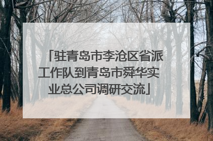 驻青岛市李沧区省派工作队到青岛市舜华实业总公司调研交流