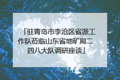 驻青岛市李沧区省派工作队莅临山东省地矿局二四八大队调研座谈