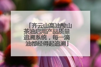 齐云山高油酸山茶油启用产品质量追溯系统，每一滴油都经得起追溯