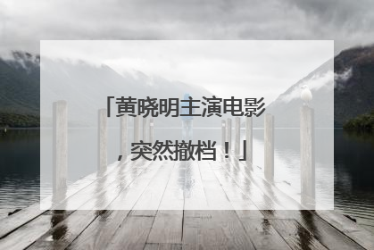黄晓明主演电影，突然撤档！