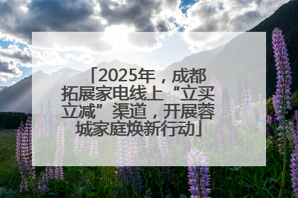 2025年，成都拓展家电线上“立买立减”渠道，开展蓉城家庭焕新行动