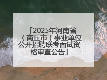 2025年河南省（商丘市）事业单位公开招聘联考面试资格审查公告