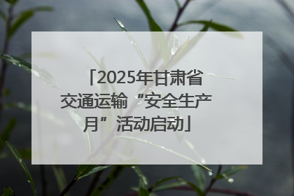 2025年甘肃省交通运输“安全生产月”活动启动