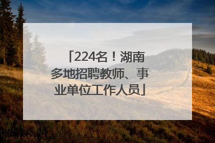 224名！湖南多地招聘教师、事业单位工作人员
